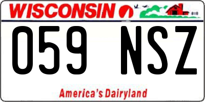 WI license plate 059NSZ