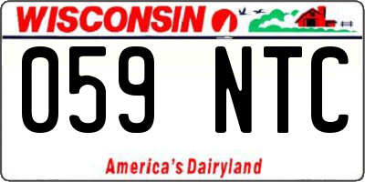 WI license plate 059NTC