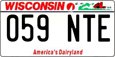 WI license plate 059NTE