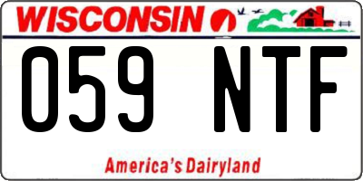 WI license plate 059NTF