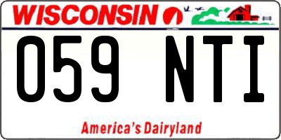 WI license plate 059NTI