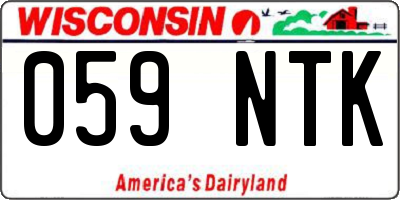 WI license plate 059NTK