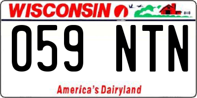 WI license plate 059NTN