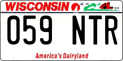 WI license plate 059NTR