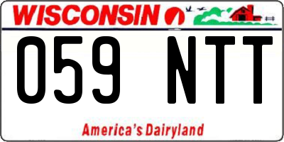 WI license plate 059NTT
