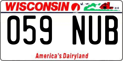 WI license plate 059NUB