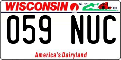 WI license plate 059NUC