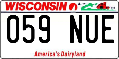 WI license plate 059NUE