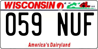 WI license plate 059NUF