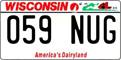 WI license plate 059NUG