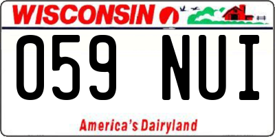 WI license plate 059NUI