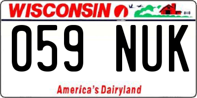 WI license plate 059NUK