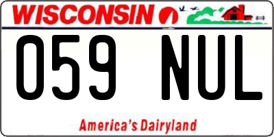 WI license plate 059NUL