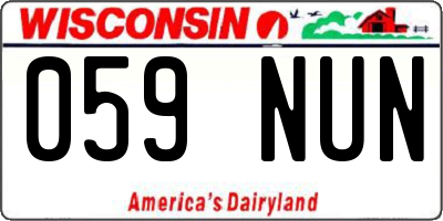 WI license plate 059NUN