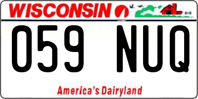WI license plate 059NUQ