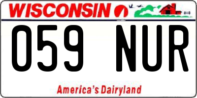 WI license plate 059NUR