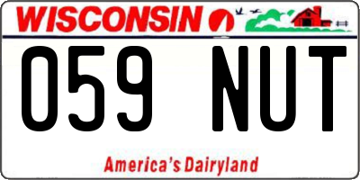 WI license plate 059NUT