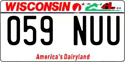 WI license plate 059NUU