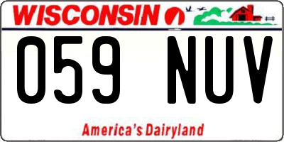 WI license plate 059NUV