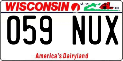 WI license plate 059NUX