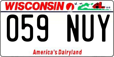 WI license plate 059NUY