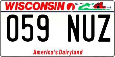 WI license plate 059NUZ
