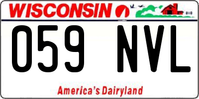 WI license plate 059NVL