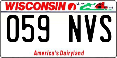 WI license plate 059NVS