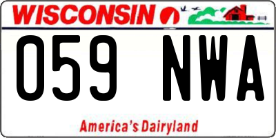WI license plate 059NWA