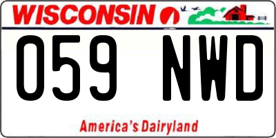 WI license plate 059NWD