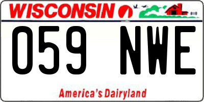 WI license plate 059NWE