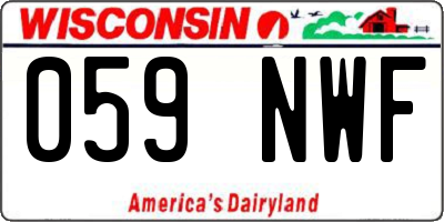 WI license plate 059NWF