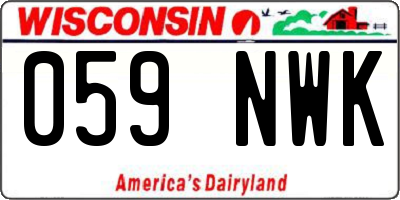 WI license plate 059NWK
