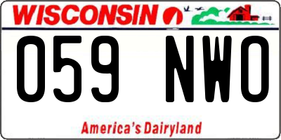 WI license plate 059NWO