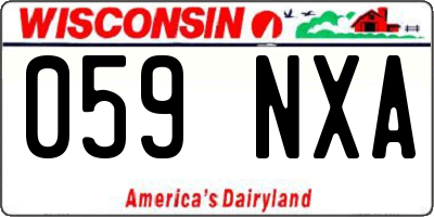 WI license plate 059NXA