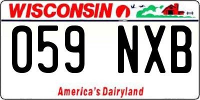 WI license plate 059NXB