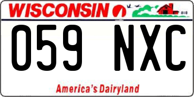 WI license plate 059NXC
