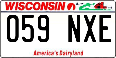 WI license plate 059NXE