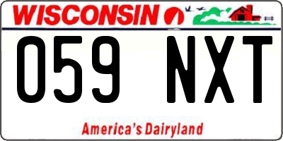 WI license plate 059NXT