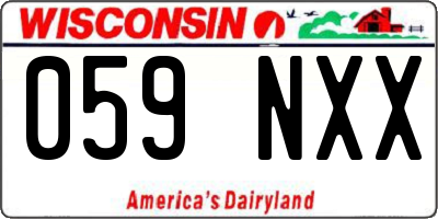 WI license plate 059NXX