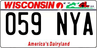 WI license plate 059NYA