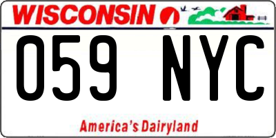 WI license plate 059NYC