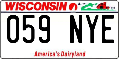WI license plate 059NYE