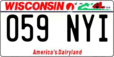 WI license plate 059NYI