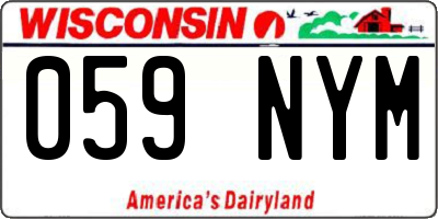 WI license plate 059NYM