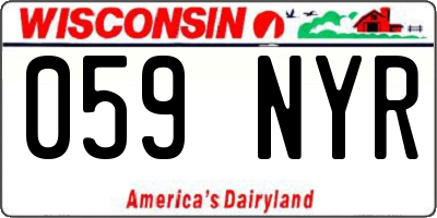 WI license plate 059NYR