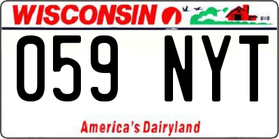 WI license plate 059NYT