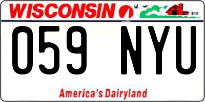 WI license plate 059NYU