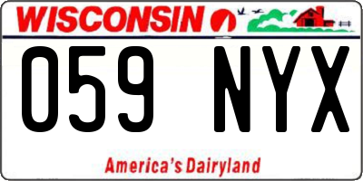 WI license plate 059NYX