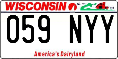 WI license plate 059NYY